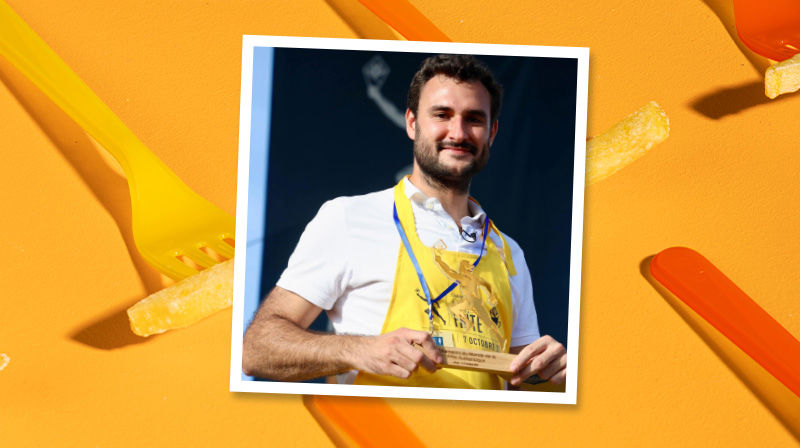 Gagnant du championnat du monde de la frite Aurèle MESTRÉ - Desmazières