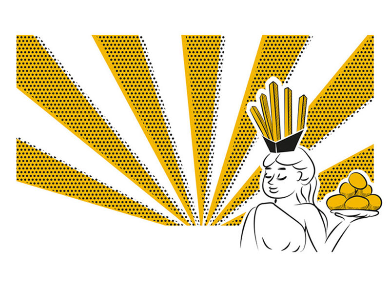 Logo Artémis reine de la frite Desmazières